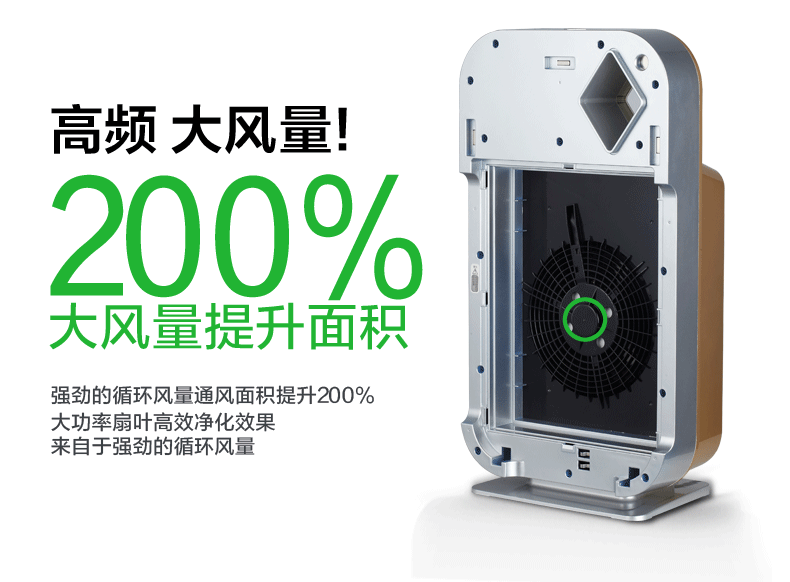 长虹空气净化器ckj-b350fp家用除甲醛除烟尘pm2.5杀菌除霾负离子