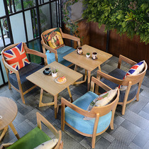 Single Cafe Dessert Shop Table and Chair Sales Office Sofa Milk Tea Shop Negotiation Reception Leisure Restaurant Table and Chair Combination