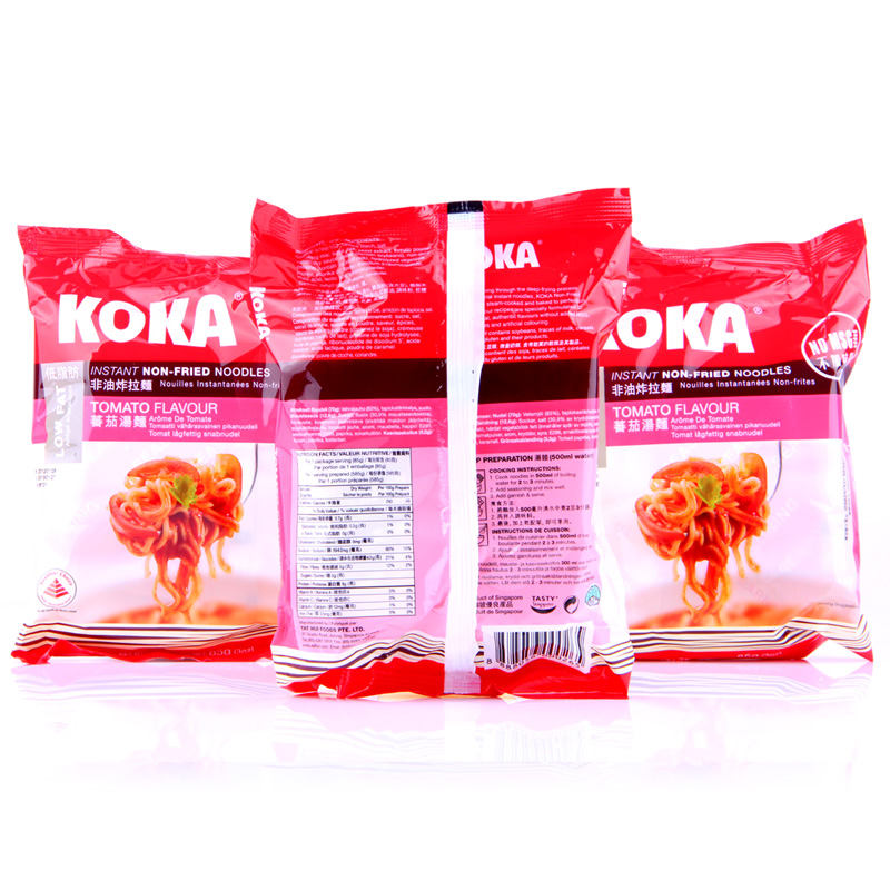 KOKA进口方便面新加坡泡面番茄味非油炸速食面85gx4产品展示图1