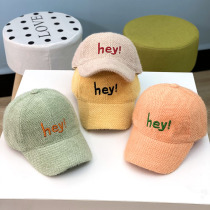 Child Duck Tongue Cap Autumn Winter Han Edition Fashion Men & Womens Letters Plush Duck Tongue Cap Tide Baby Stroll With Warm Hat