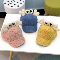 Children Hat Autumn Winter Han Edition Fashion Boy Girl Plush Duck Tongue Cap Cute Super Cute Baby Warm 100 lap