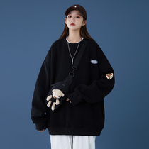 Hatless Sweatshirt Womens loose Korean version 2021 new spring and autumn thin design sense niche Tide brand ins Original coat