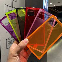 Suitable for Apple 11 12promax straight side square silicone phone case 6s 7 8plus xr all-inclusive soft case