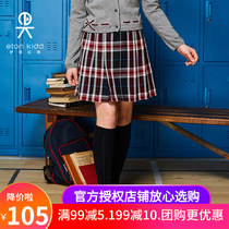 Eaton Ghost British College Childrens Dress Red Plaid Scottish Pleated Skirt Female Big Boy Bundle Skirt 10Q2