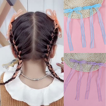Korean girl bow hairpin childrens hair headgear clip little girl ponytail ribbon Net red hair ornaments hairclip