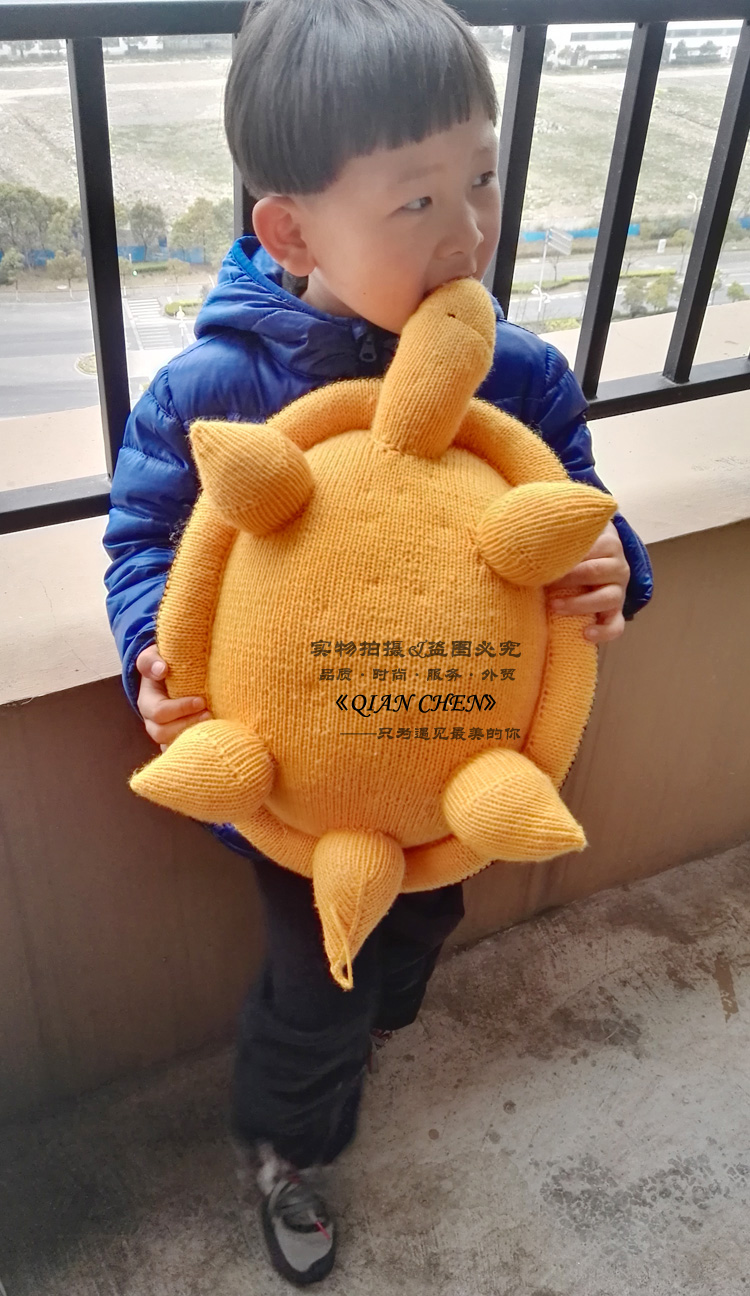 生日礼物毛绒玩具手工针织乌龟可爱抱枕靠垫原创家居摆饰品相保证