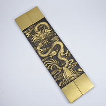 Antique large relief sculpture copper paperweight calligraphy town ruler Chinese style creative metal copper press paper town