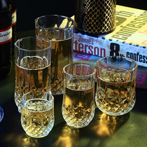 Beer mug glass glass water cup fruit juice cup tea cup tea cup white wine glass Diamond Cup thick heat-resistant household thickening