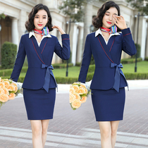 flight attendant uniform professional suit feminine hotel front desk tube guide shop worker beauty jewelry store work clothes