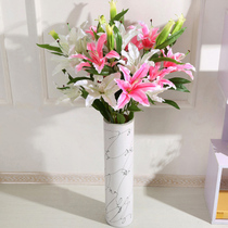 Simulation 4 perfume lily flowers forever silk flowers fake flowers living room decoration 2 branches