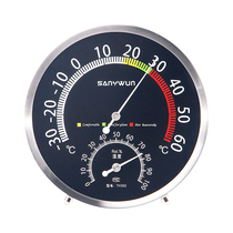 Three-print indoor high-precision temperature and humidity meter laboratory-level temperature and humidity meter precision refrigerator stainless steel thermometer