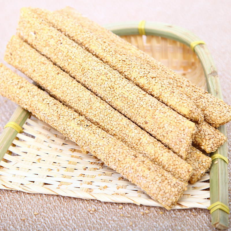 山东特产纯手工芝麻糖传统芝麻杆灶糖零食麦芽糖关东糖 108g包邮