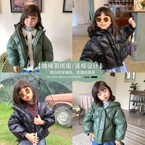 Girls down jacket 2021 new short female baby autumn and winter jacket duck down little girl winter top foreign style