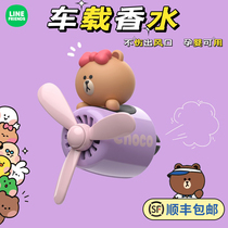 LINE Brown Bear On-board Aroma Lavender Air Conditioning Air Outlet Decoration Car Perfume Pendulum in the car Perfume Pendulum