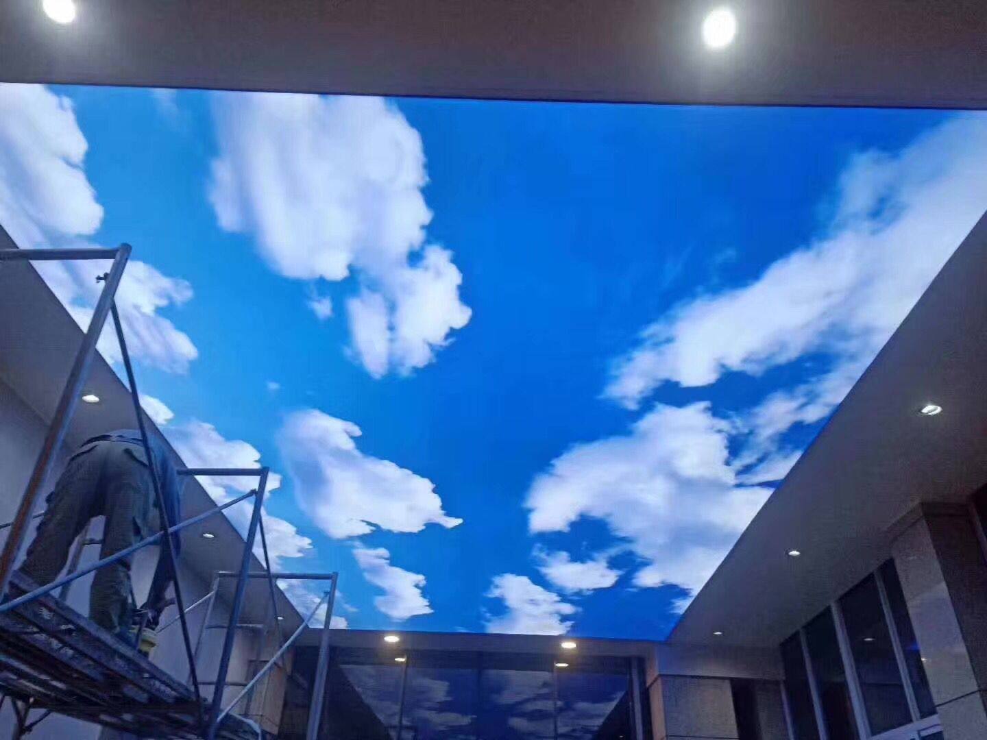 白色透光膜吊顶高清uv软膜天花材料空白灯箱布柔性发光膜上门安装