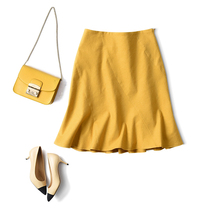 2020 Texture Comfortable Lightweight Joker Three-dimensional Cut Soft Curved Short Curved Linen Skirt