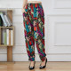 Summer Thin Extra Large Size Women's Mom's Pants Loose Ice Silk Bloomers Middle-aged and Elderly 200 Jin Flower Pants Nine-Point Pants