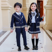 2021 Spring and Autumn New College Style Kindergarten Garden Service Childrens Class Clothes Four-piece Student Uniform Set Teacher