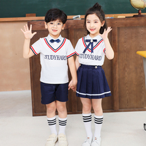 Primary school uniform summer suit children cotton class clothes 2021 short sleeve kindergarten Garden uniform graduation class photo suit