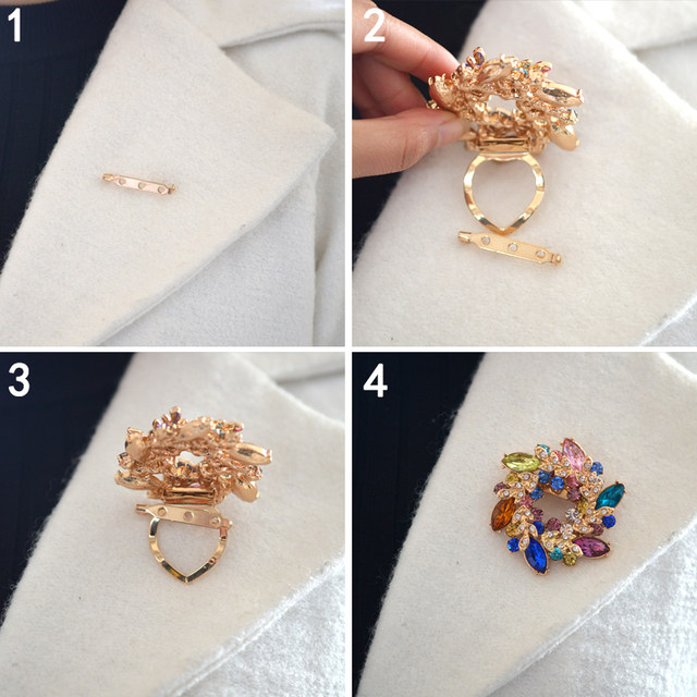 brooch ສໍາລັບແມ່ຍິງ Bauhinia flower fashion temperament brooch Korean corsage silk scarf buckle dual-use high-end badge accessories shipping free shipping