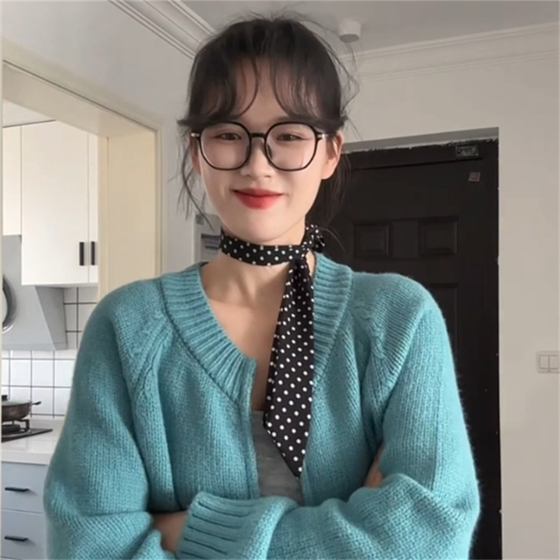ZOOZMINI 프랑스 흑백 폴카 도트 얇은 좁은 긴 스카프 고급 작은 스카프 리본 목걸이 ZOOZMINI 프랑스 흑백 폴카 도트 얇은 좁은 긴 스카프 고급 작은 스카프 리본 목걸이