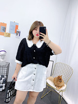 Wanwan fresh down age bubble sleeve shirt with a size of 2020 new fat mm small turnaround retro cute top girl