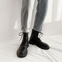 Autumn Winter High Gang net red Martin boot male high cylinder Middle help tooling plus suede high help retro Inn wind boots Tide Shoes