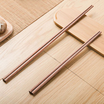 Red sandalwood hot pot extended chopsticks Solid wood chopsticks a pair of household retro Chinese tableware wood fried Kuaizi