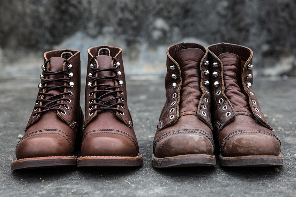 复古咔叽red红翼明伞兵靴固特异真皮wing8111马丁靴短靴工装靴男