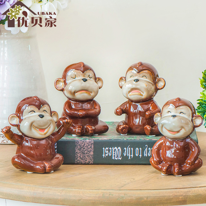 creative animal ceramic decoration, home decoration kiln glaze, lovers crafts, wedding gifts, office decorations
