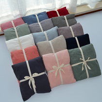 Pellet cotton washing cotton bed single sheet cotton solid color Japanese knitting 1 2 1 5 1 8m bed cover double