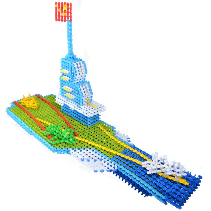 四喜人大号加厚雪花片1000片 儿童益智拼图桶装拼插积木玩具3-6岁