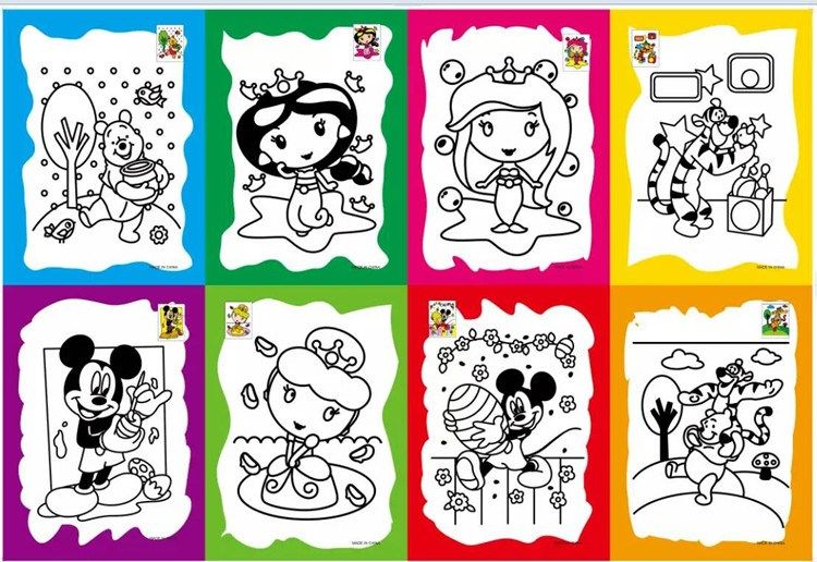 材料儿童填色其他小孩填充颜色制作孩子画画卡通图案涂色益智画