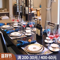 European American model room Club Villa Restaurant Dining table Western Western Western plate Dining set Steak plate Dining plate