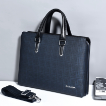 Styling Business Mens Briefcase Hand Cross Section Fashion Yingren Plaid Texture Waterproof Single Shoulder Diagonal Satchel Bag