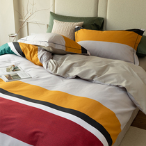 American 60 full cotton pure cotton four pieces long suede cotton gon satin linen quilt cover bed Ogasawara Style Wind Bed bedding