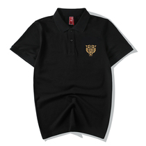 Type male tiger t shirt Chinese wind tiger head embroidery loose large-scale short sleeve leisure polo shirt mens clothing