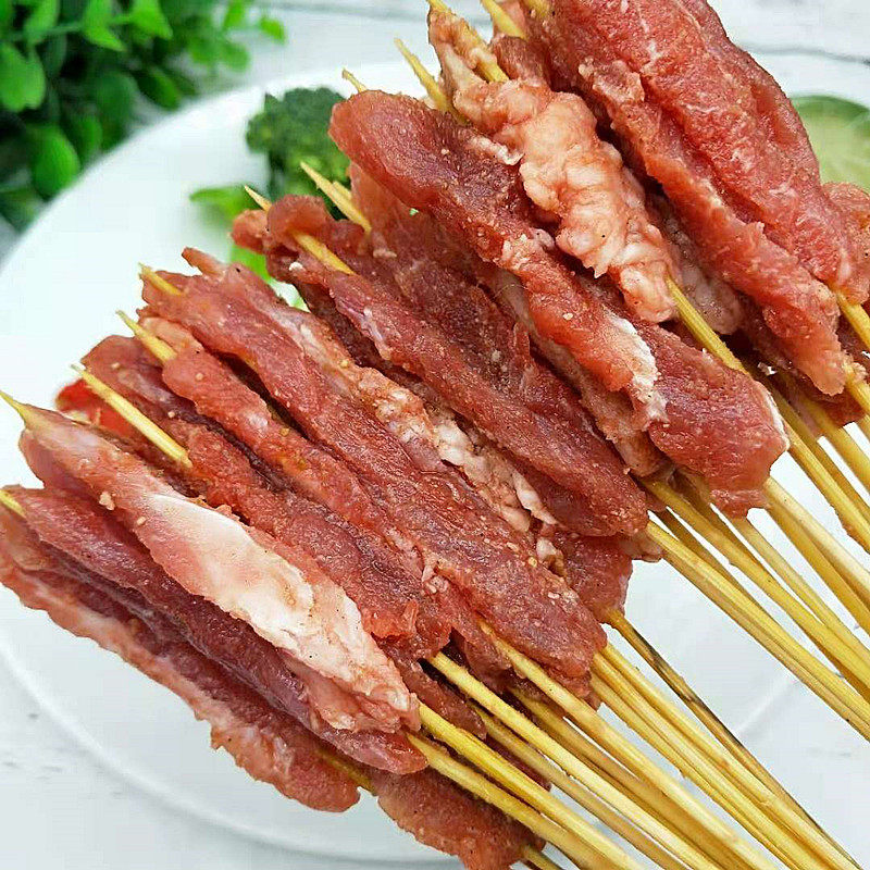 纯牛肉小串手把小肉串街边油炸小吃半成品商用烧烤肉铁板涮串食材