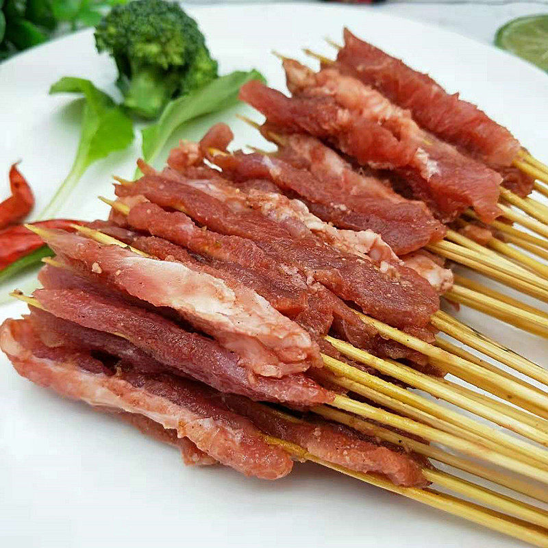 纯牛肉小串手把小肉串街边油炸小吃半成品商用烧烤肉铁板涮串食材