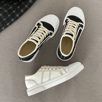 Spring and Autumn 2021 new canvas shoes small white shoes thick soled Korean biscuit shoes women Summer Leisure ins Street trendy shoes