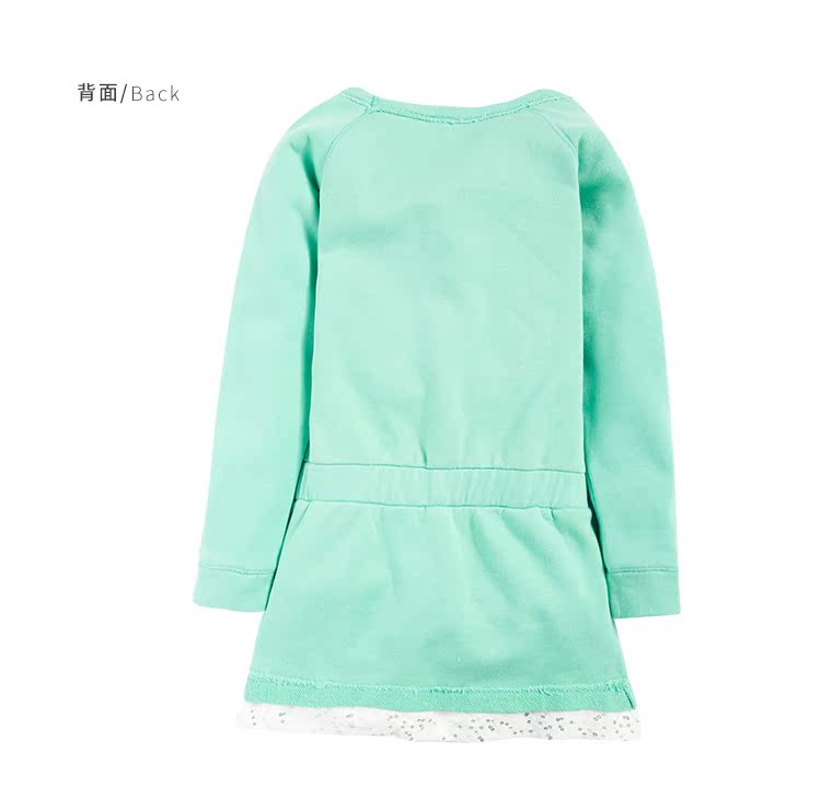 童装春秋女童纯棉卫衣裙宝宝长袖连衣裙纯色中