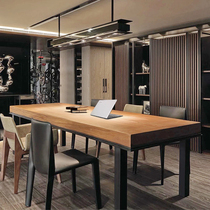loft solid wood conference table long table work table negotiation table Training Table Office industrial wind long table Big Board table