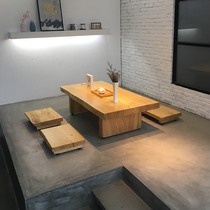 Tatami table small coffee table Japanese low table home solid wood kang table floor balcony log tea table floating window table