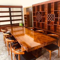 Solid Wood large board table pine log board tea table solid wood conference table long table office table office desk office boss table