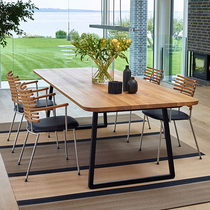 Nordic solid wood conference table long table office simple training table iron negotiation table and chair combination table