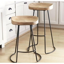 Tall Chair solid wood bar chair bar chair modern simple wrought iron stool creative personality designer chair