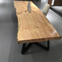 Solid wood conference table long table desk Big Board tea table pine wood log board table clothing store homestay wood table