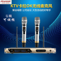 Audio and video pioneer M880 wireless microphone home one drag two conference karaoke metal U section anti-howling microphone