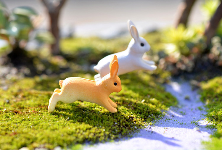 创意造景卡通兔子盆栽动物装饰 3.7cm小兔子摄影道具diy跑兔坐兔