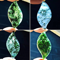 Arashan Gobi Wall Agate Green Grass Flowers Agate Pendant National Wind Diy Accessories